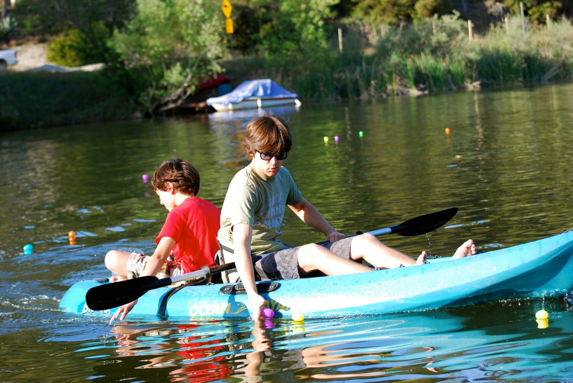Egg hunt on the water. Egg hunt on the water.