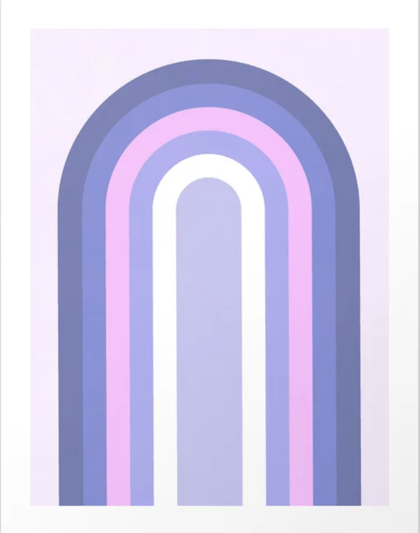 Double Rainbow in Very Peri Art Print by Dominique Vari Words