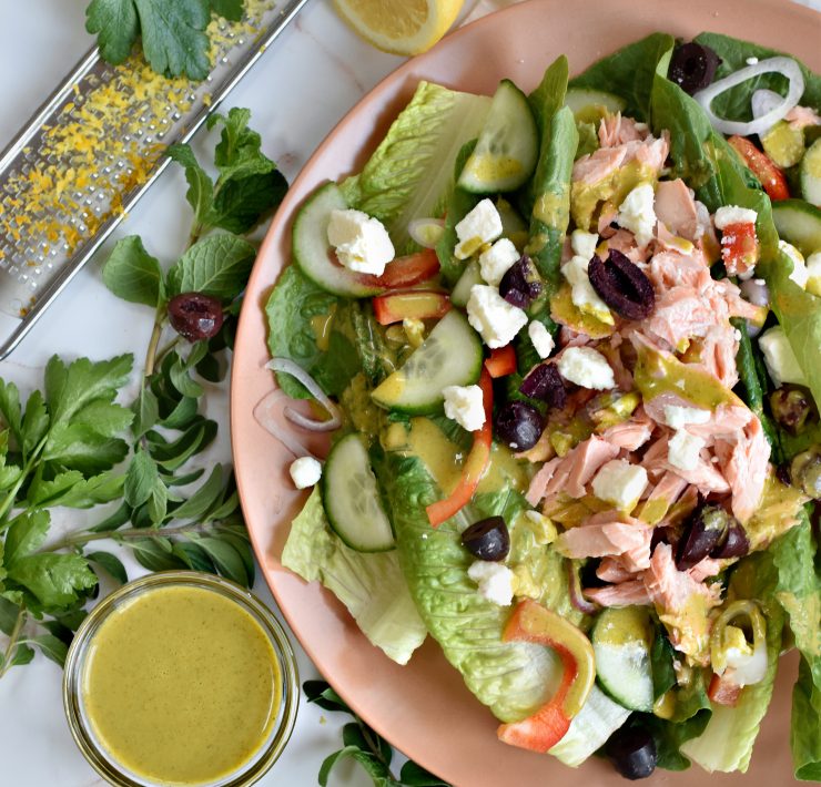 Baked Salmon Salad Recipe With Lemon-Mint Vinaigrette